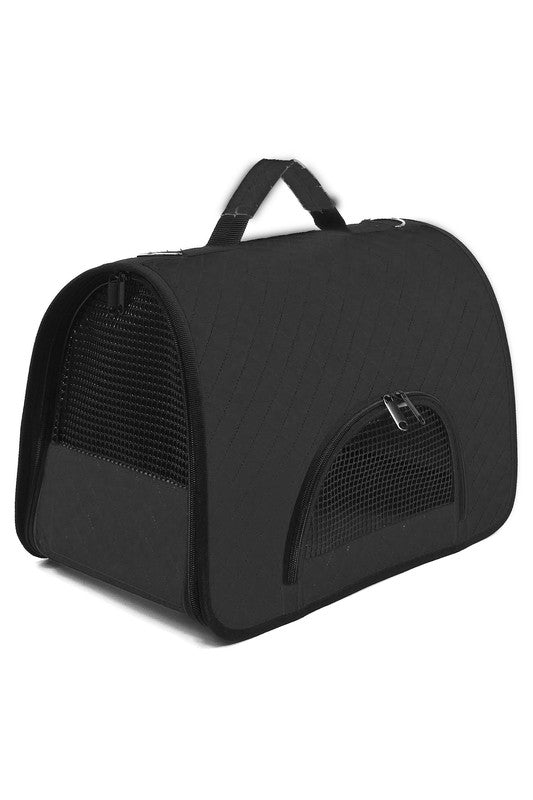 Quilted Faux Leather Tunnel Shape Pet Carrier Bag