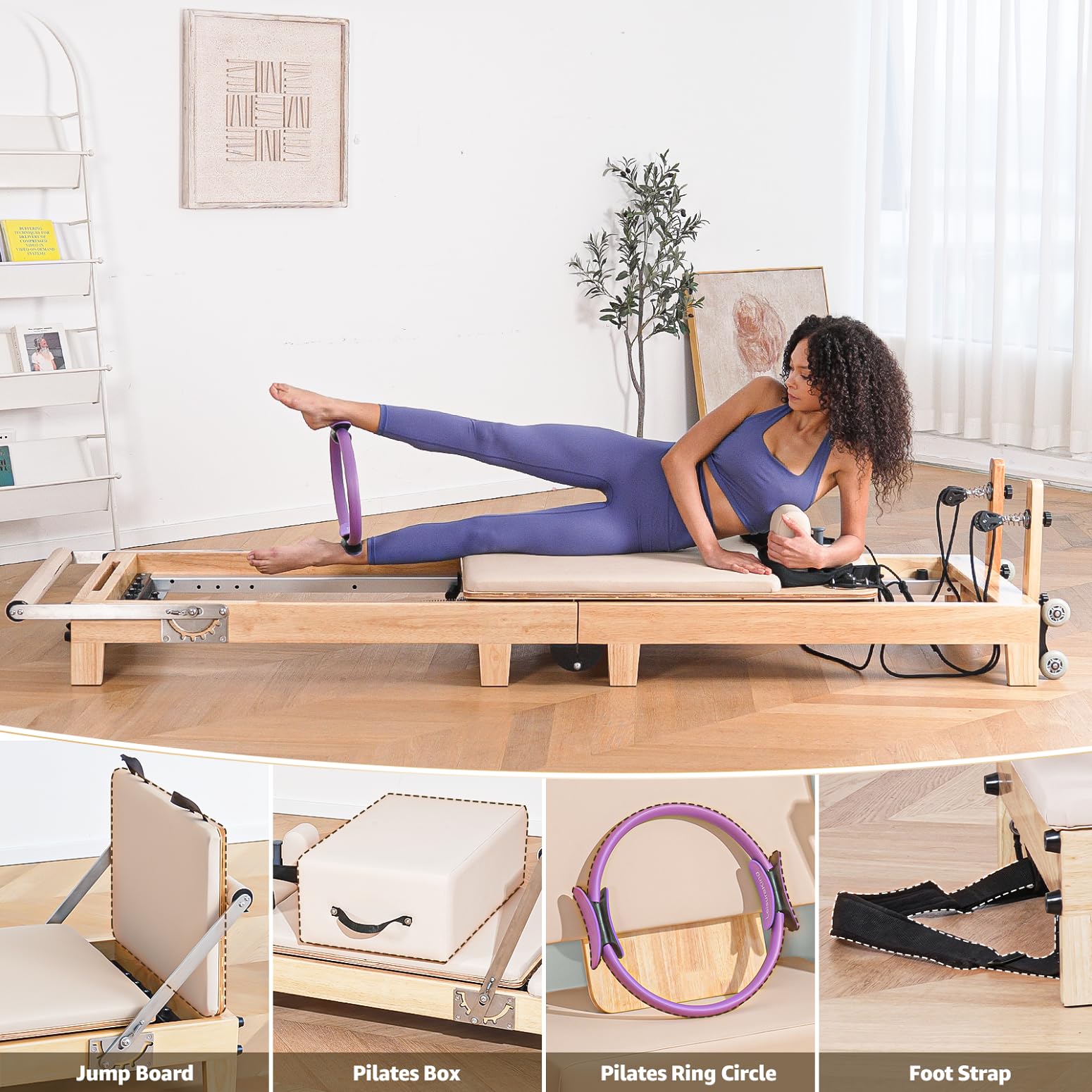 Oak Folding Pilates Machine