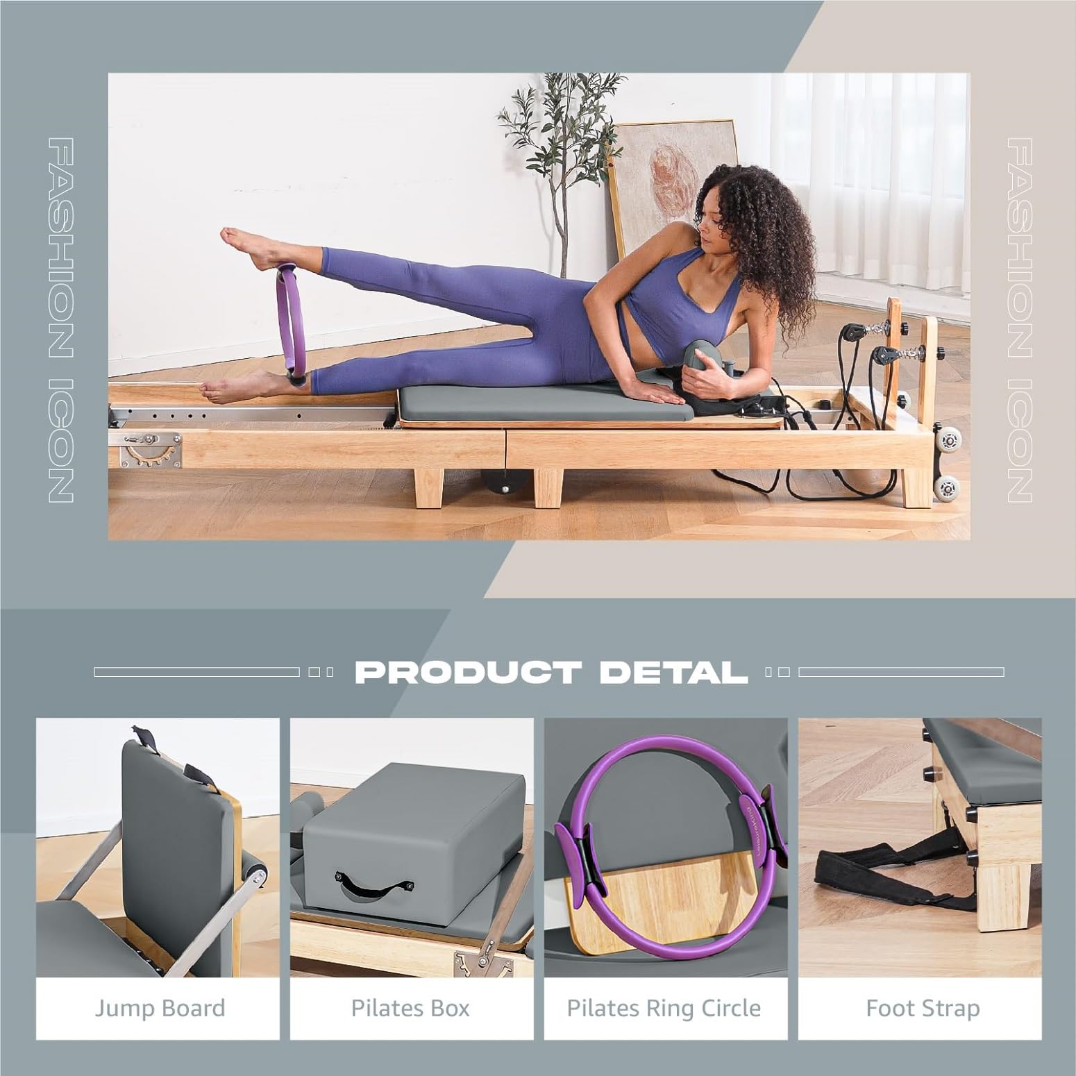 Oak Folding Pilates Machine