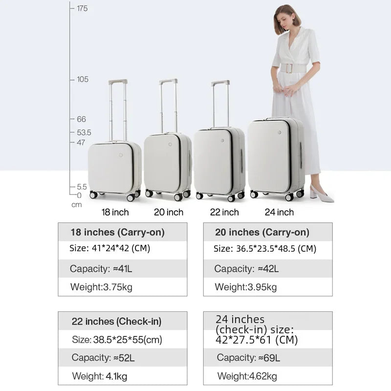 Mixi Aluminum Frame Carry-On Suitcase