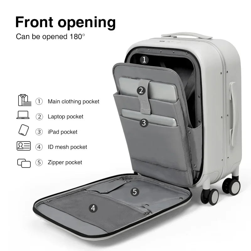 Mixi Aluminum Frame Carry-On Suitcase