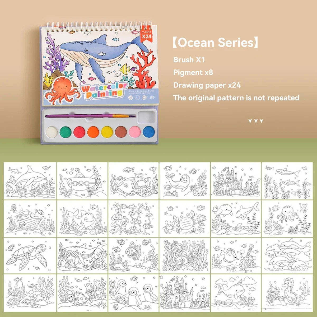 Watercolor Coloring Book