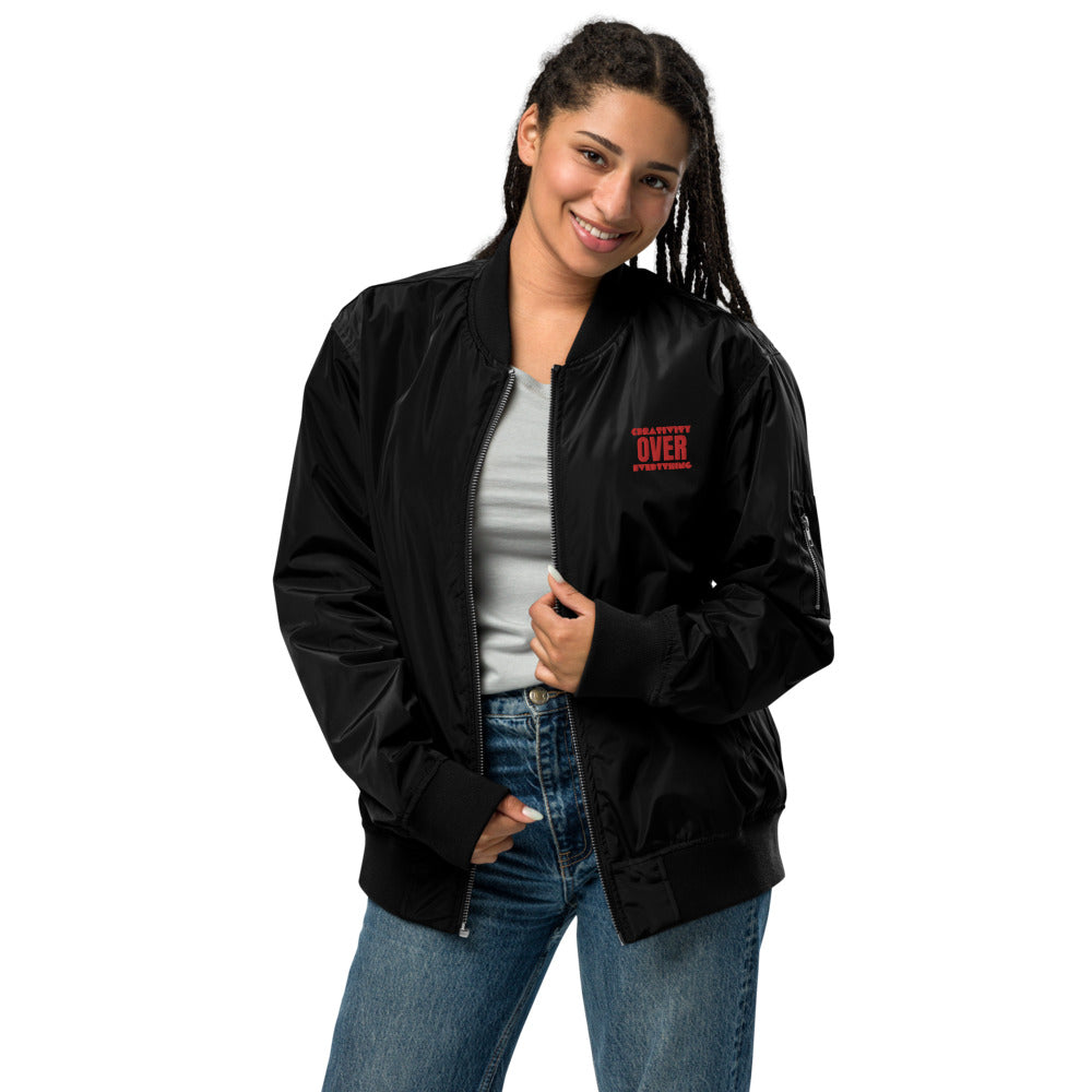 The Red on Red Creativity Over Everything Bomber