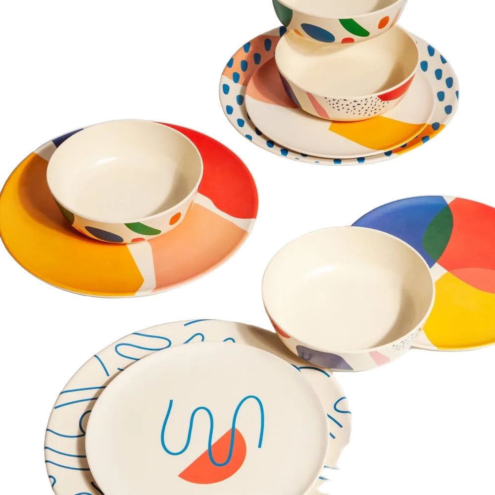 Abstract Bamboo Plate Set - Dinner