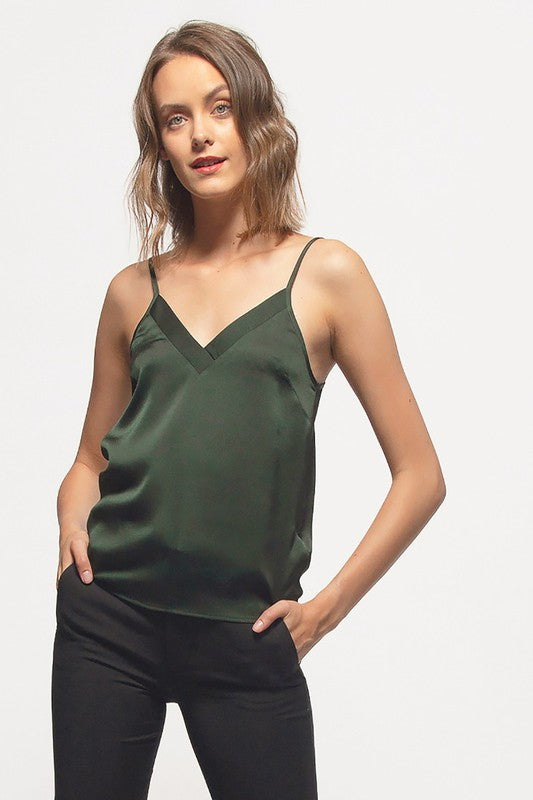 Ever So Sultry V Neck Satin Cami