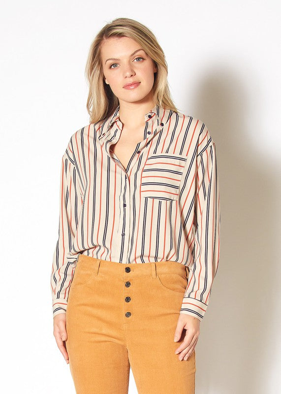 Subliminal Button Up Multi Stripe Shirt