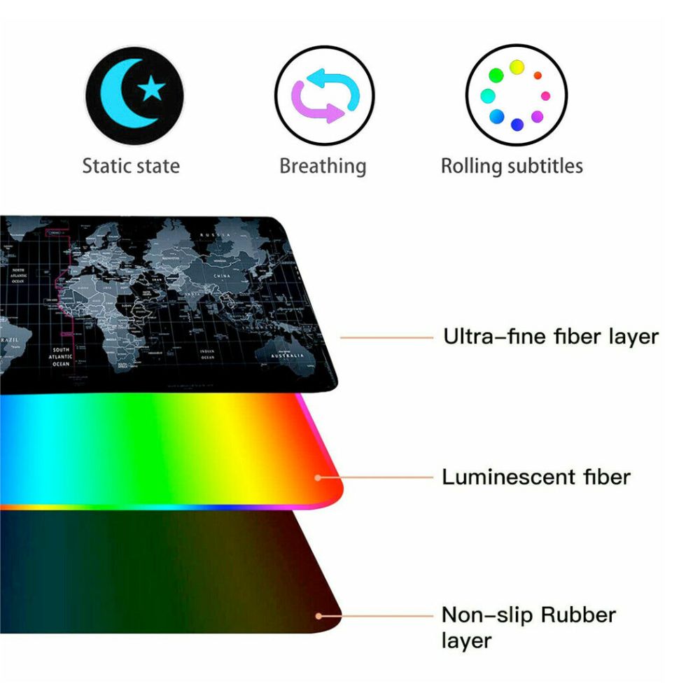 Extra Large World Map Gaming Mouse Pad