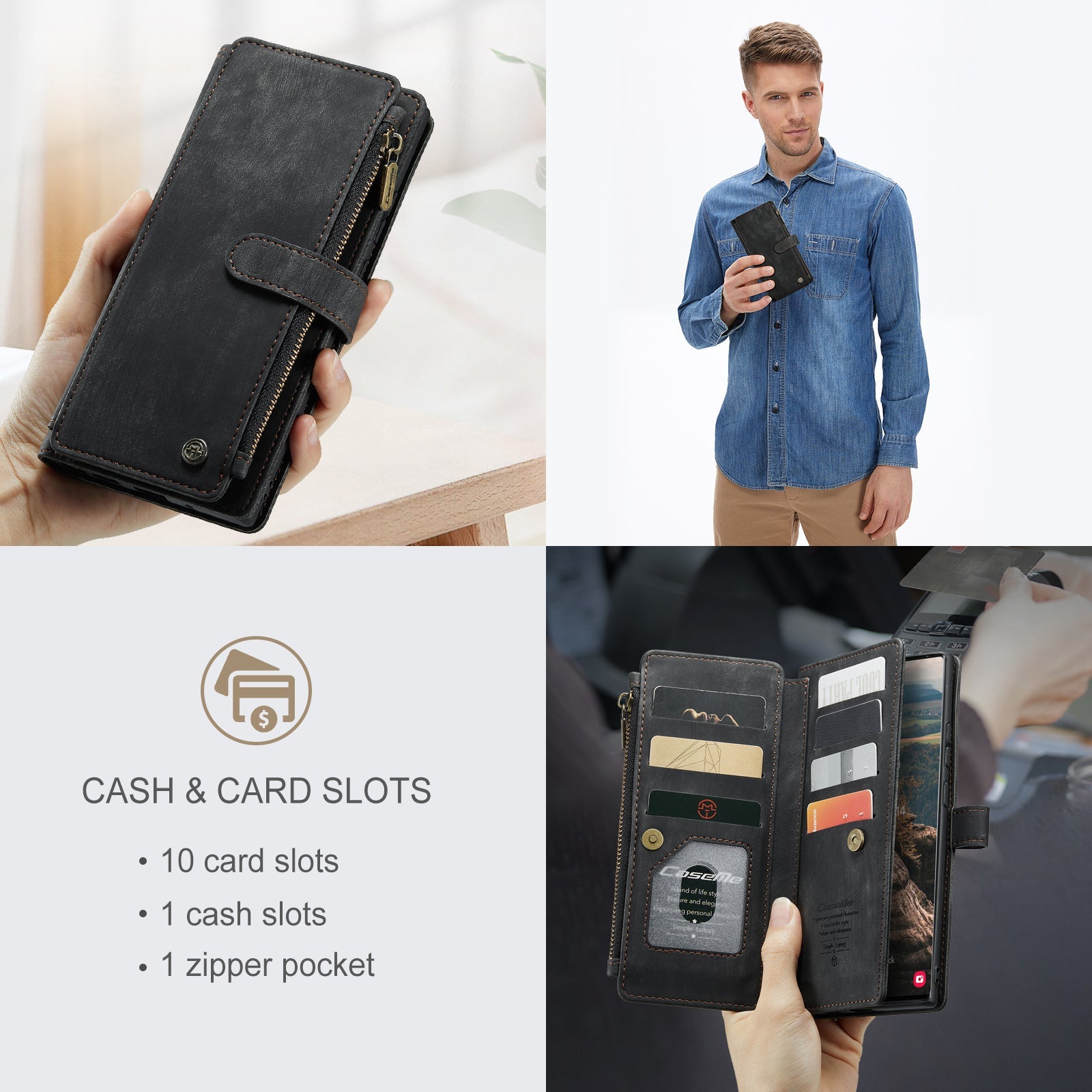 Premium Vegan leather Wallet Case for iPhone