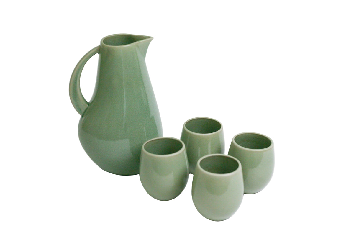 Pitcher and Stemless Drink Set