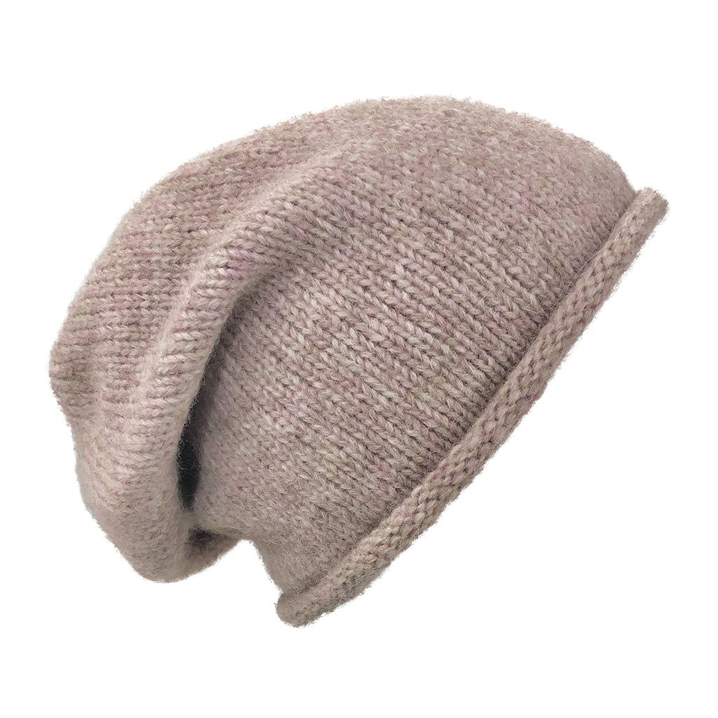 Blush Handknit Alpaca Beanie