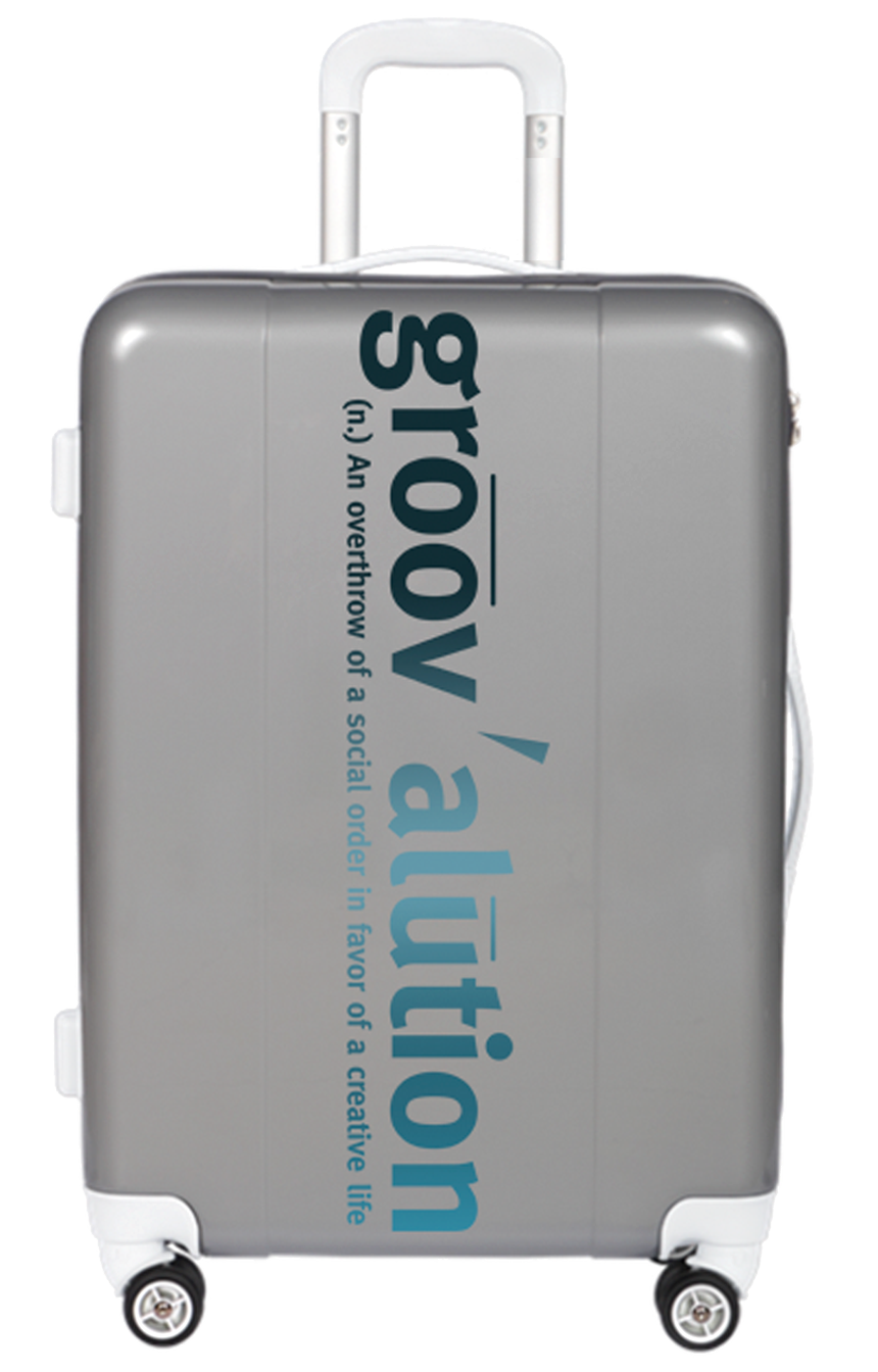 Grey and Dark Blue Gradient Groovalution Suitcase