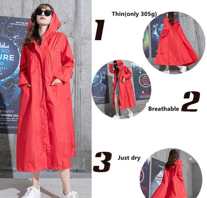 Long Raincoat With Hood