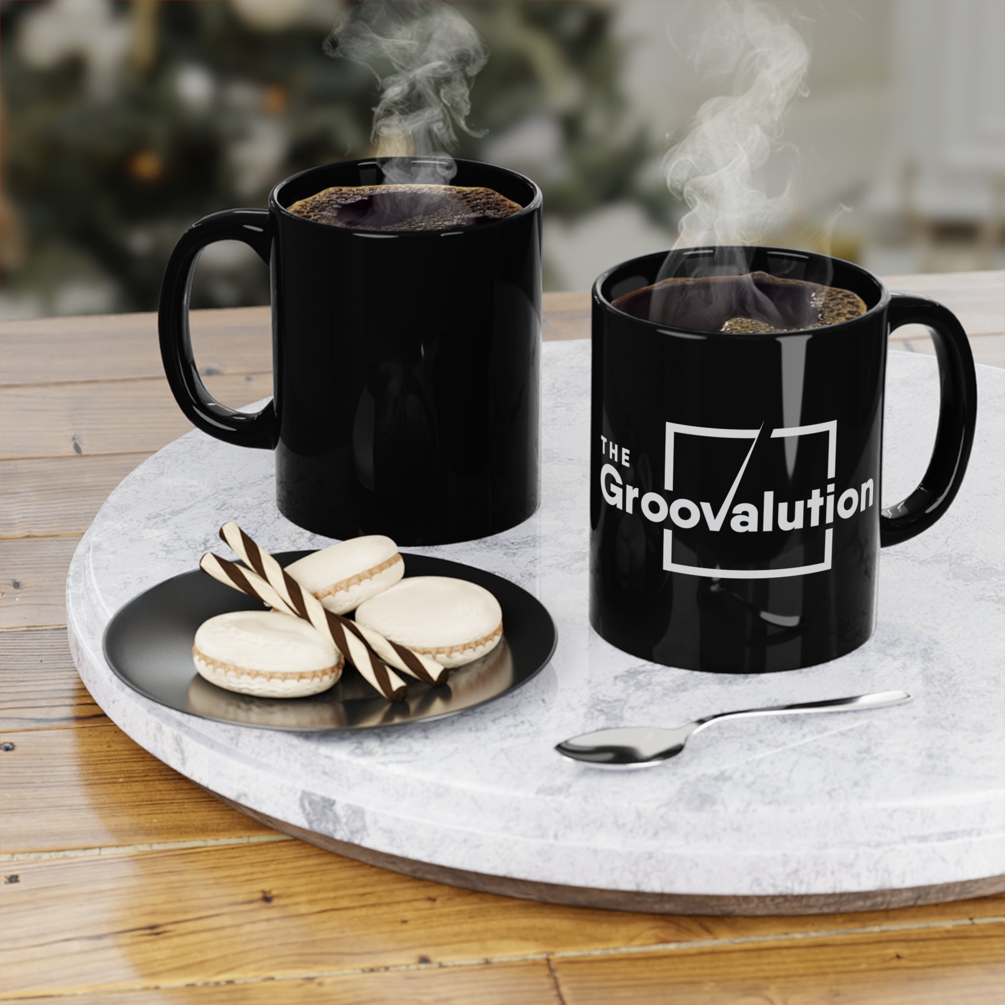 The Groovalution Black Mug
