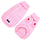 Dog and Cat Cable Knit Sweater - Light Pink