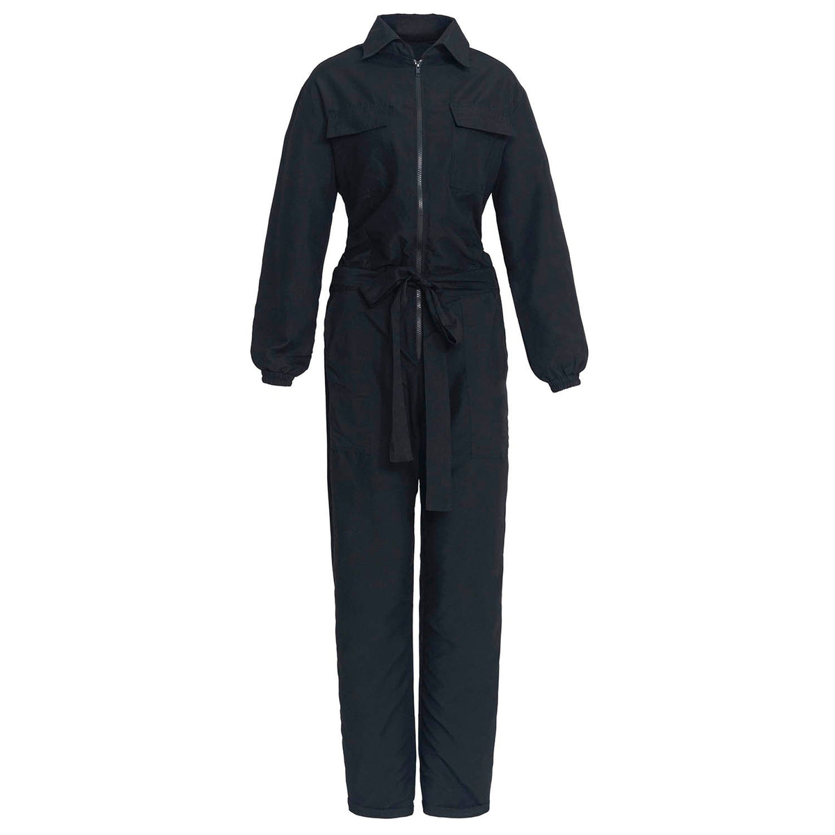 Amelia Recycled Travel Jumpsuit, in Black