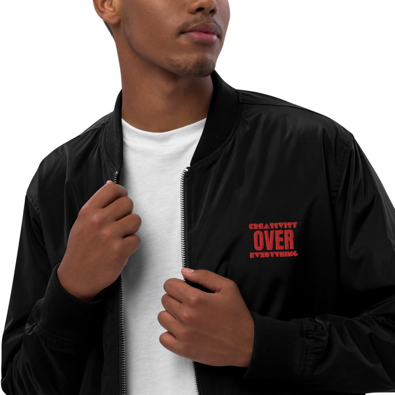 The Red on Red Creativity Over Everything Bomber