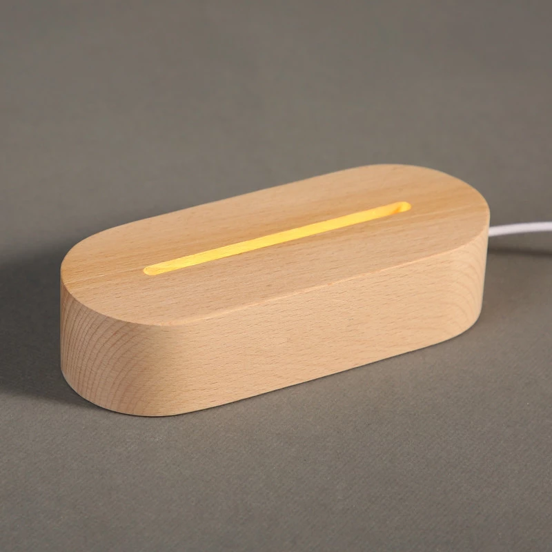 Wood Lamp with Illuminated Message Board