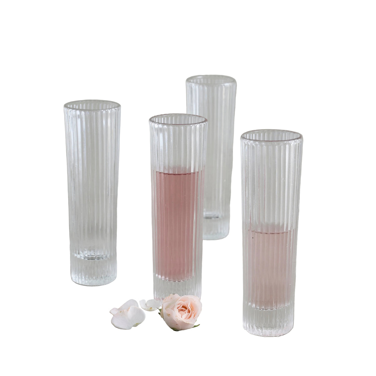 Pressed Clear Champagne Glasses - Set of 4