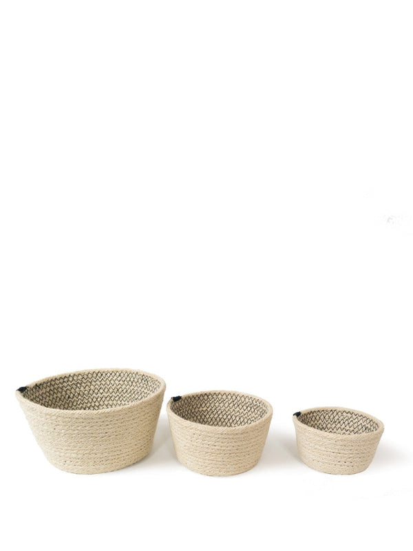 Amari Bowl with Black Stitching (Set of 3)