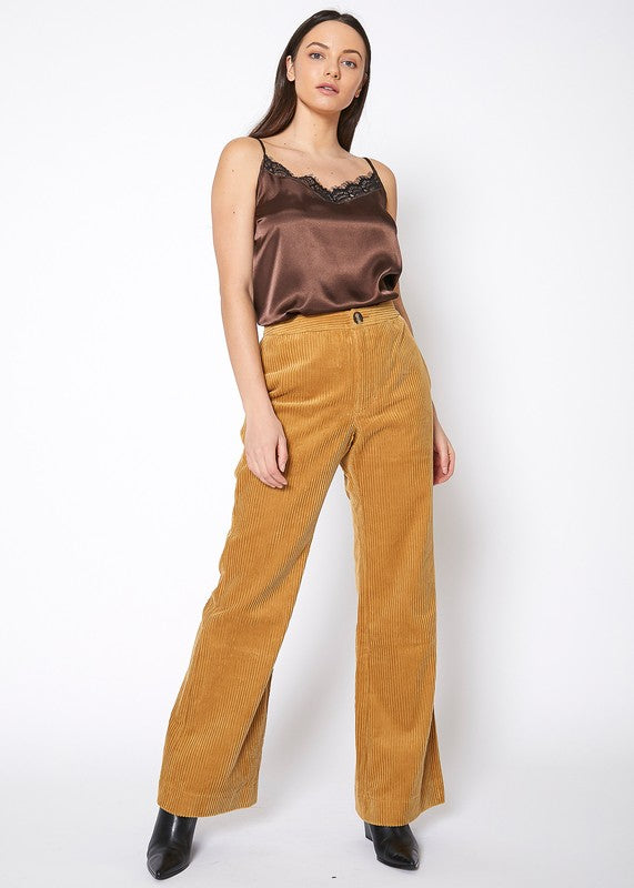 Heaven You Are In Corduroy Wide Leg High Waist Pants