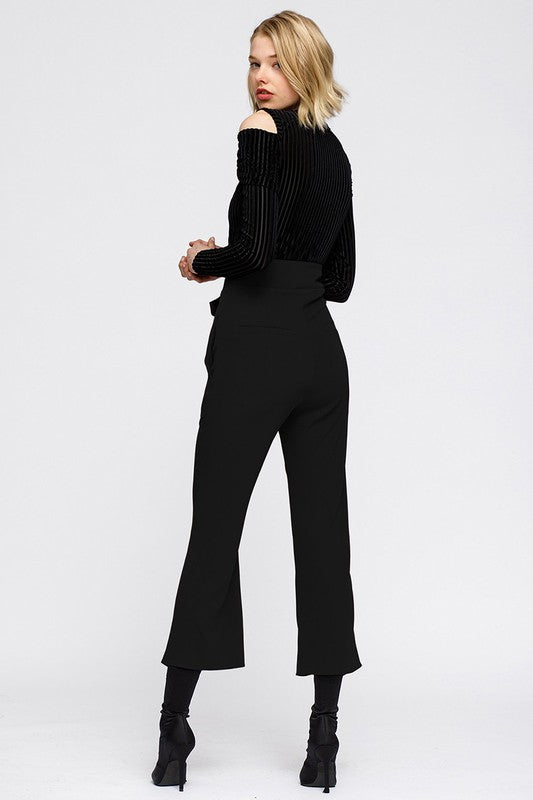 Sky's In View High Waist Front Slit Trouser