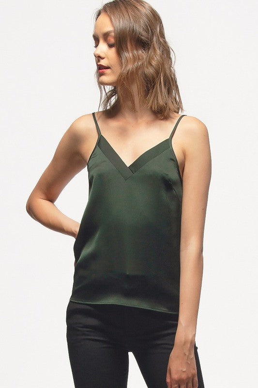 Ever So Sultry V Neck Satin Cami