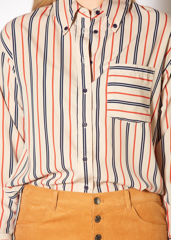 Subliminal Button Up Multi Stripe Shirt