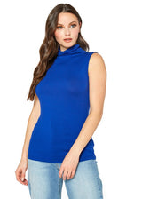 Confidence Sleeveless Turtleneck Fitted Top