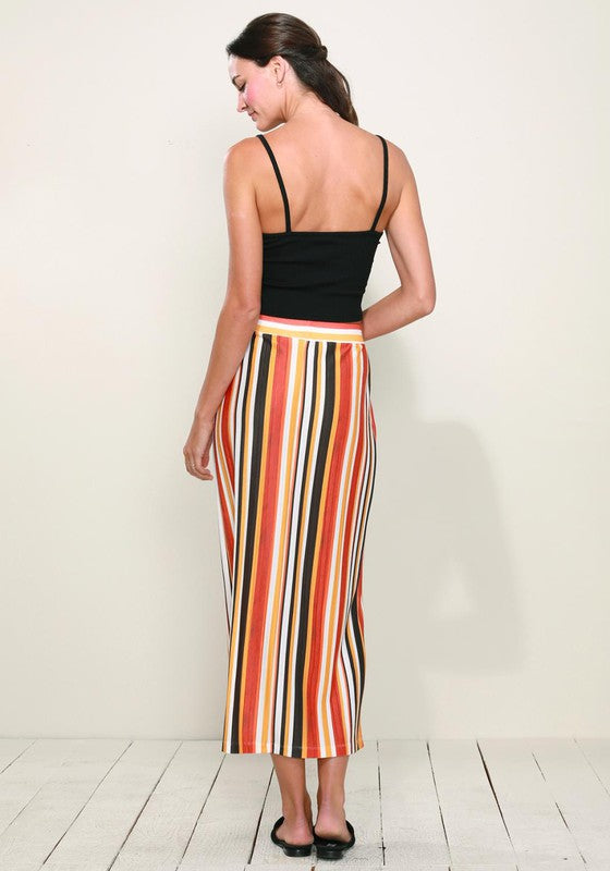 In My System Elastic Waist Printed Maxi Skirt