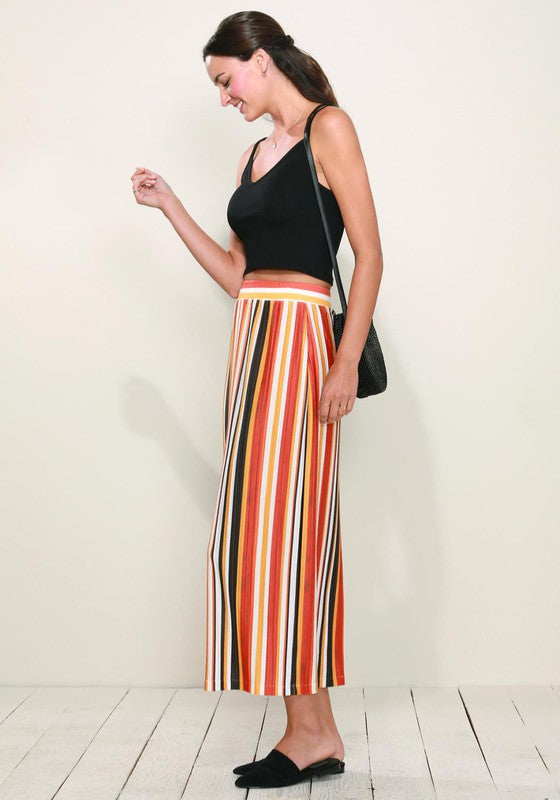 In My System Elastic Waist Printed Maxi Skirt