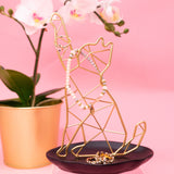 Gold Kitty Cat Jewelry Stand