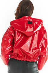 Awama Red Vinyl Short Jacket