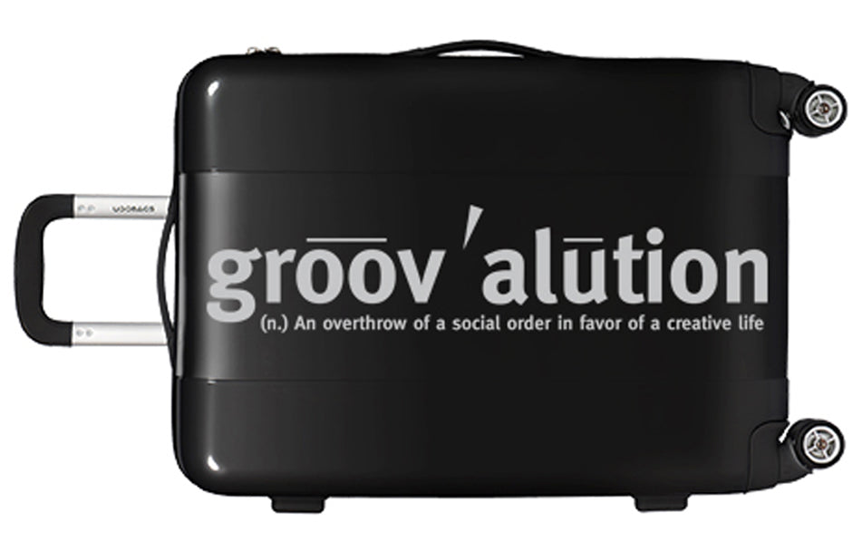 Black & Silver Groovalution Suitcase