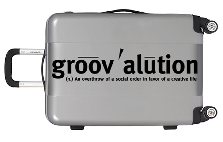Silver & Black Groovalution Suitcase
