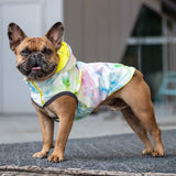 Dog Reversible Raincoat - Neon Yellow With Tie Dye