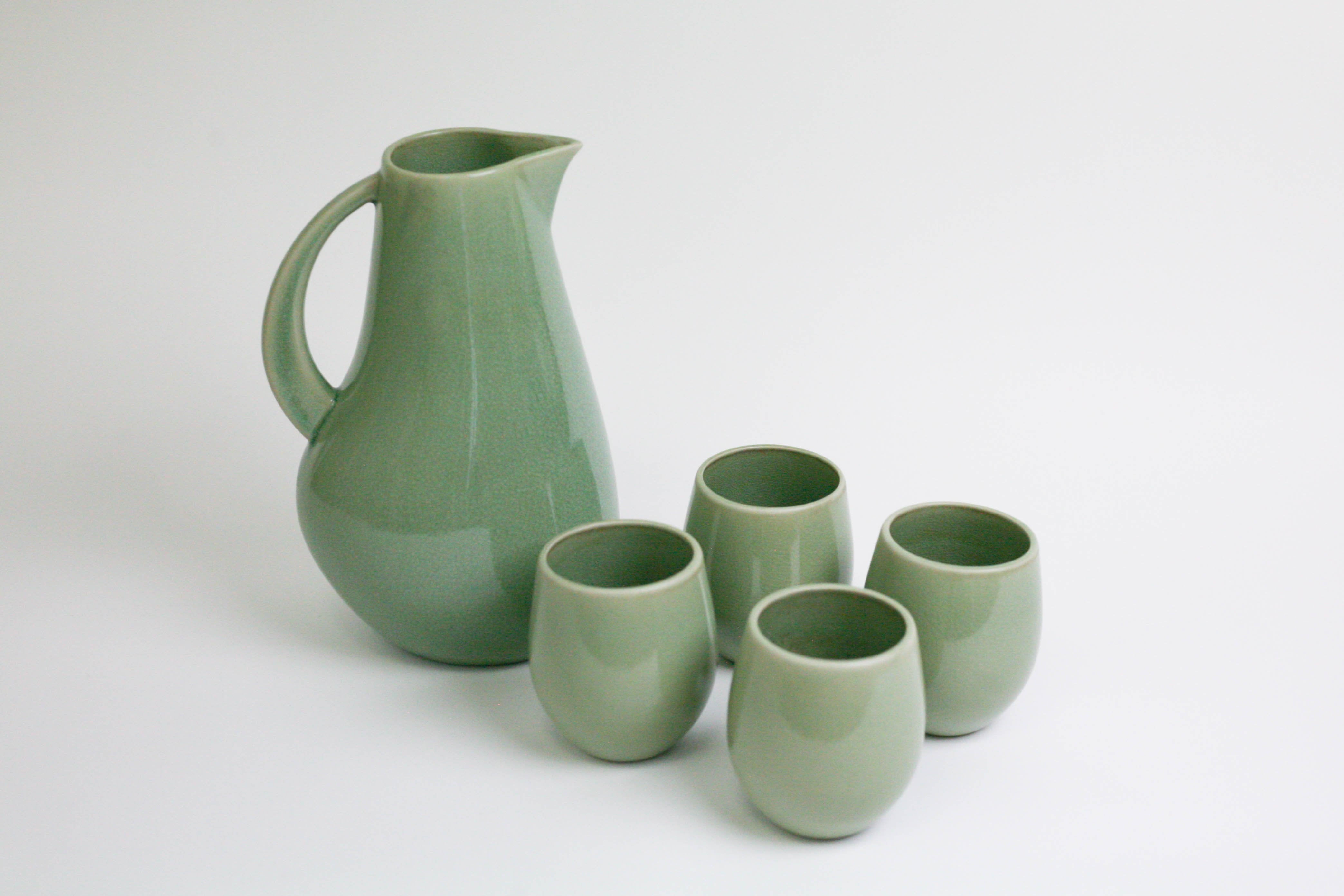 Pitcher and Stemless Drink Set