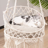 Boho Macrame Hanging Cat Hammock Bed
