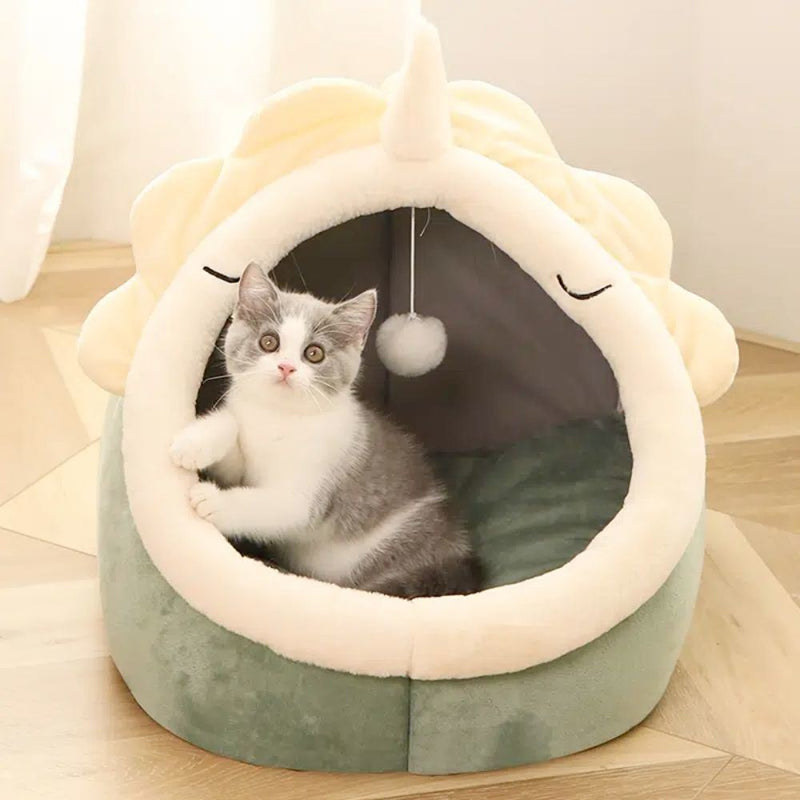 Dinosaur Pet House with Hanging Toy