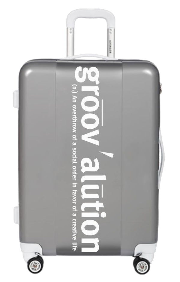 Grey & White Groovalution Suitcase